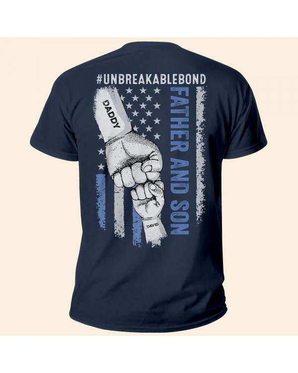 Father Son Unbreakable Bond – Personalized Back Printed Shirt