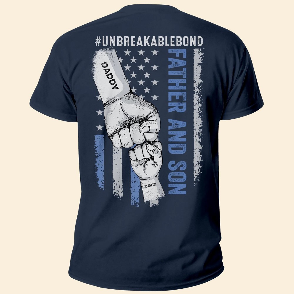 Father Son Unbreakable Bond – Personalized Back Printed Shirt