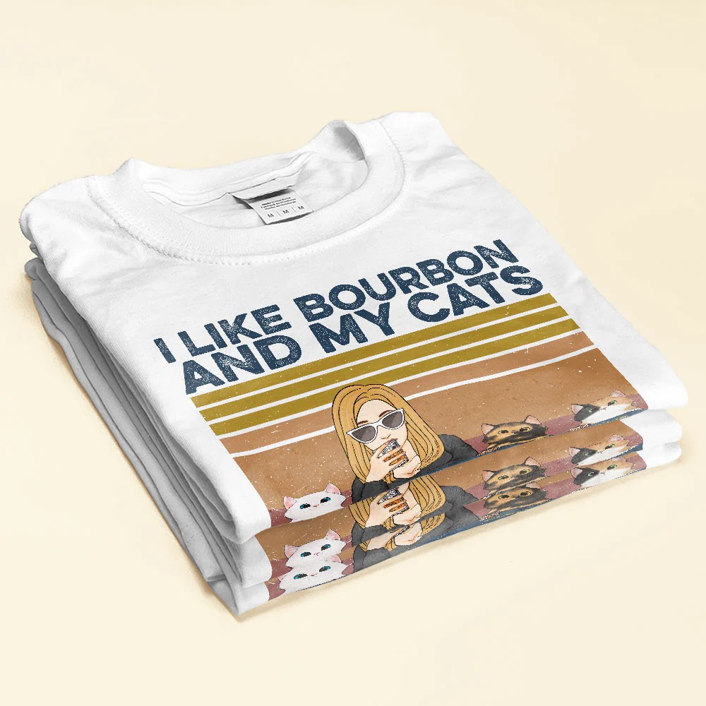 I Like Bourbon Beer Drinks And My Cats And Maybe 3 People – Cat Custom Shirt