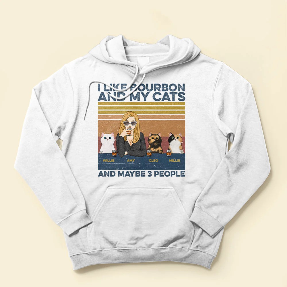 I Like Bourbon Beer Drinks And My Cats And Maybe 3 People – Cat Custom Shirt