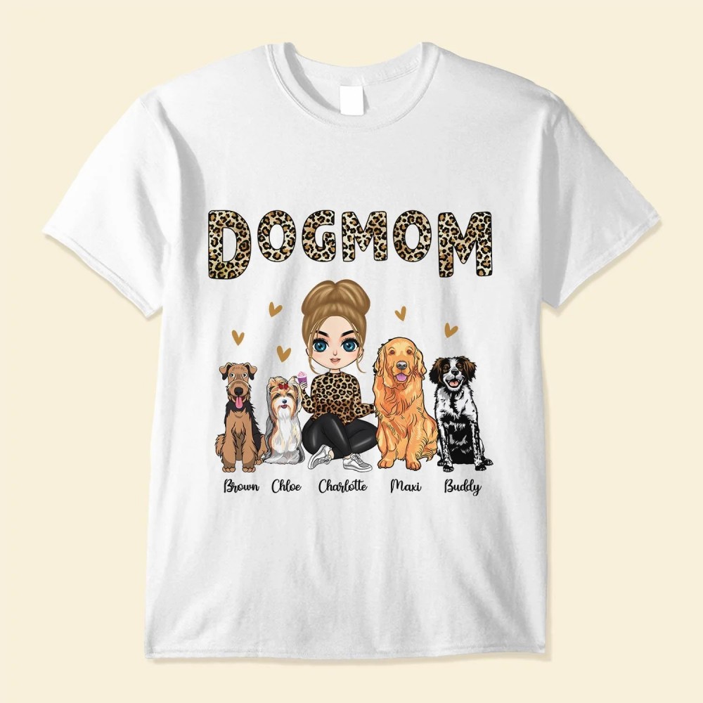 Dog Mom Leopard Design – Personalized Shirt