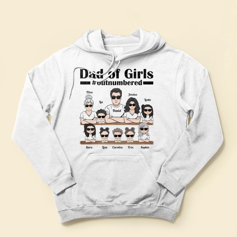 Dad Of Girls – Personalized Shirt – Birthday Father’s Day Gift For Dad Daddy Fathers – Gift From Wife – Daughters