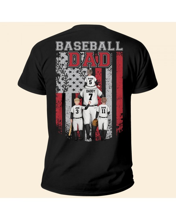 Baseball Dad Brother Grandpa Flag – Personalized Shirt