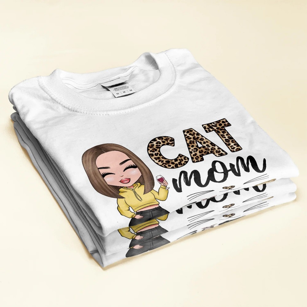 Cat Mom – Personalized Shirt – Cartoon Girl