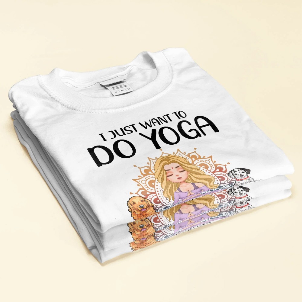 Yoga And Hang With My Dogs Personalized Shirt Gift For Yoga Lover Yoga Girl Illustration