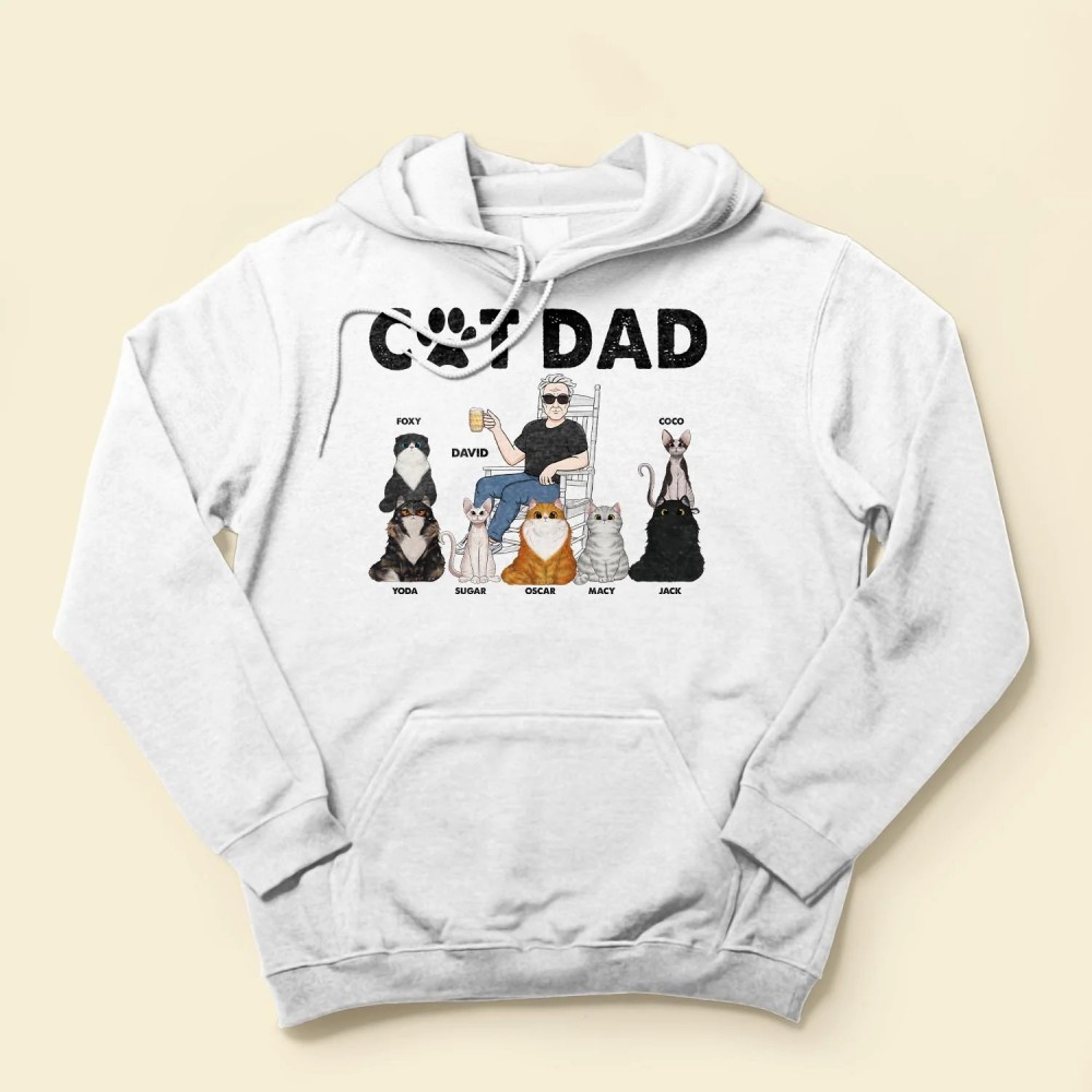 Cat Dad – Personalized Shirt – Birthday Funny Father’s Day Gift For Husband Dad Grandpa Cat Lover Cat Owner