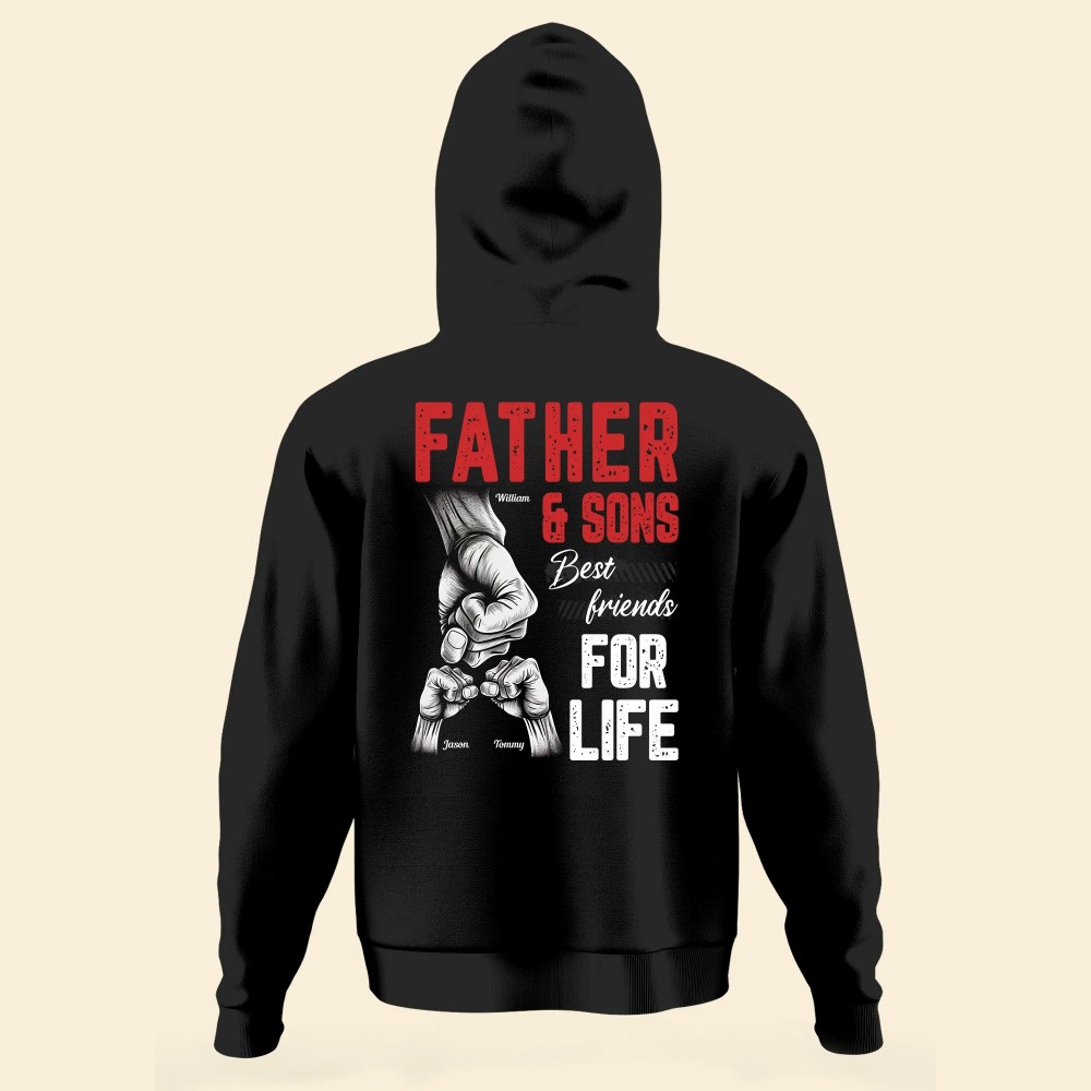 Father Son Best Friends For Life – Personalized Back Printed Shirt