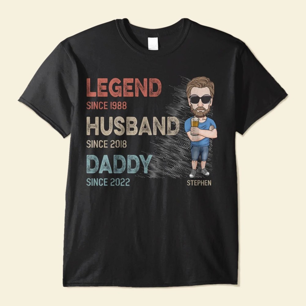 Legend Husband Daddy – Personalized Shirt – Father’s Day Birthday Funny Gift For Dad Father Husband Grandpa – Gift From Wife Son Daughter Grandson Granddaughter