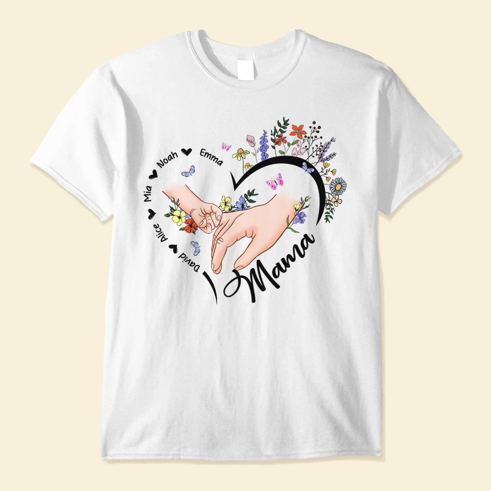 Holding Mom’s Hand Grandma’s Hand – Personalized Shirt