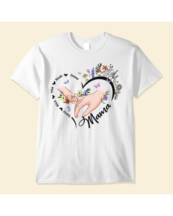 Holding Mom’s Hand Grandma’s Hand – Personalized Shirt