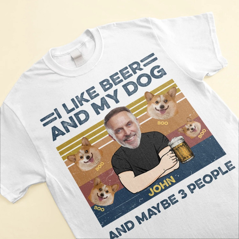 I Like Beer And My Dog – Personalized Photo Shirt