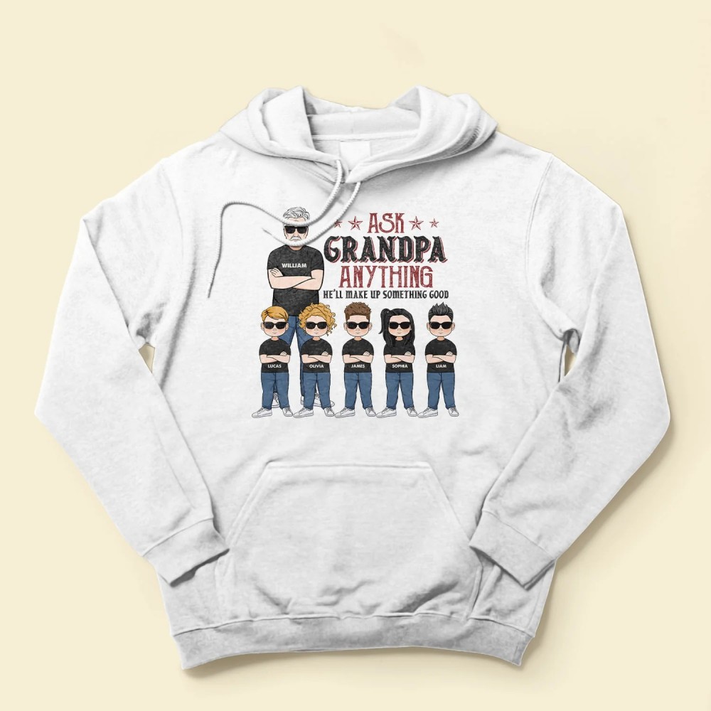 Ask Grandpa Anything – Personalized Shirt – Birthday Father’s Day Gift For Papa Grandpa Grandfather