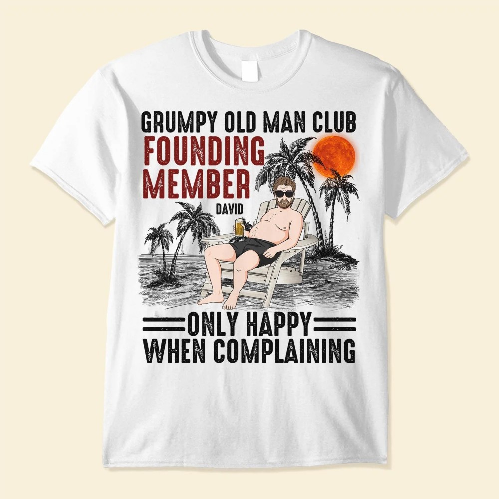 Grumpy Old Man Club – Personalized Shirt – Birthday Funny Father’s Day Gift For Husband Dad Father Papa