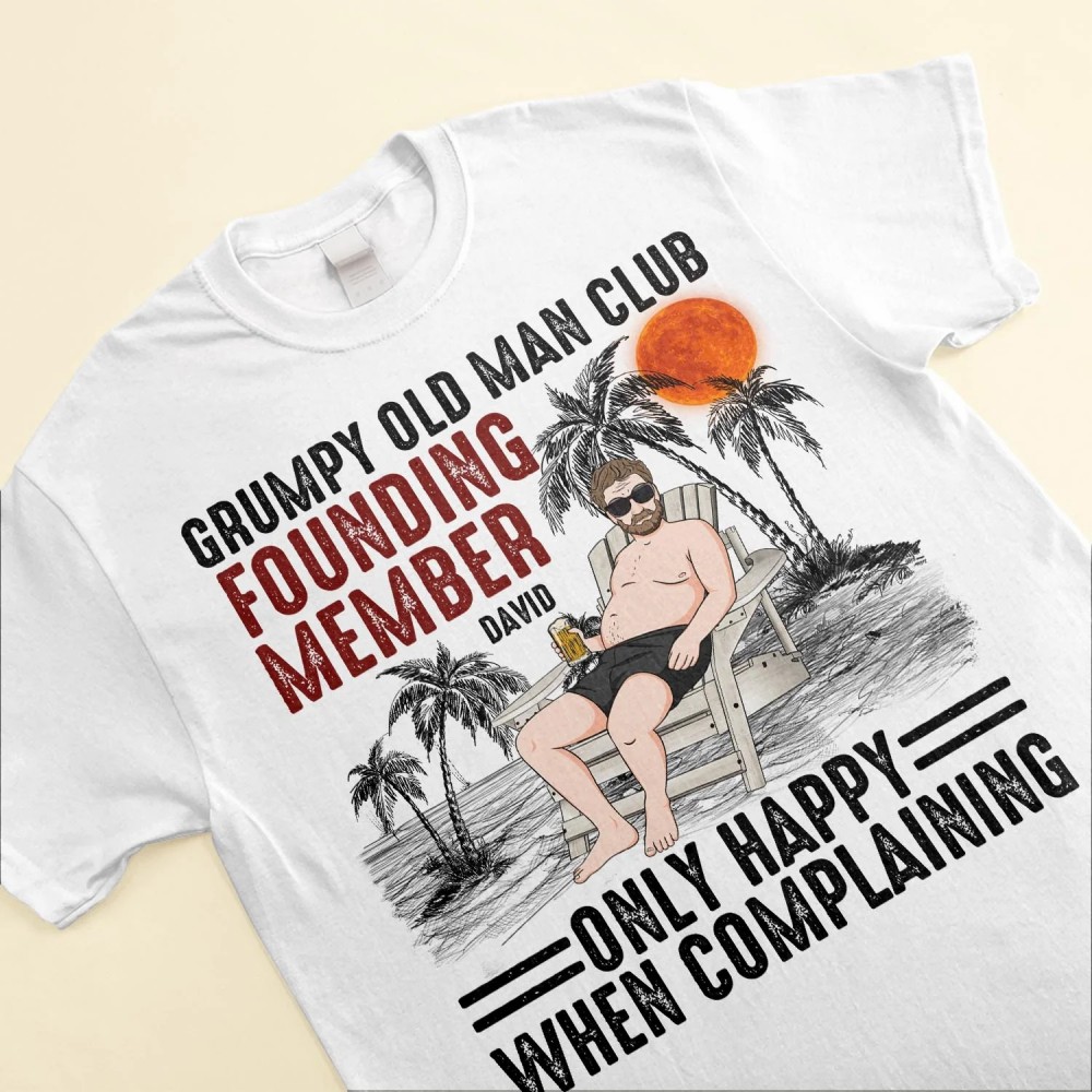 Grumpy Old Man Club – Personalized Shirt – Birthday Funny Father’s Day Gift For Husband Dad Father Papa