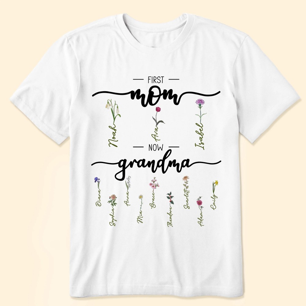 First Mom Now Grandma – Personalized Shirt