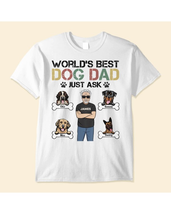 World’s Best Dog Dad – Personalized Shirt – Birthday Father’s Day Gift For Dog Lover Dog Dad Pawdre