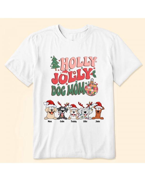 Holly Jolly Dog Mom – Personalized Shirt