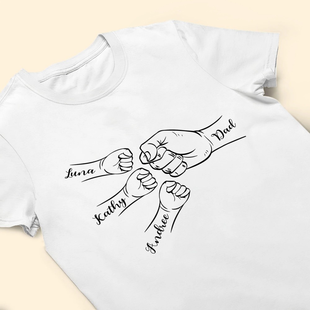 Dad Fist Bump Custom Kids’ Names – Personalized Shirt