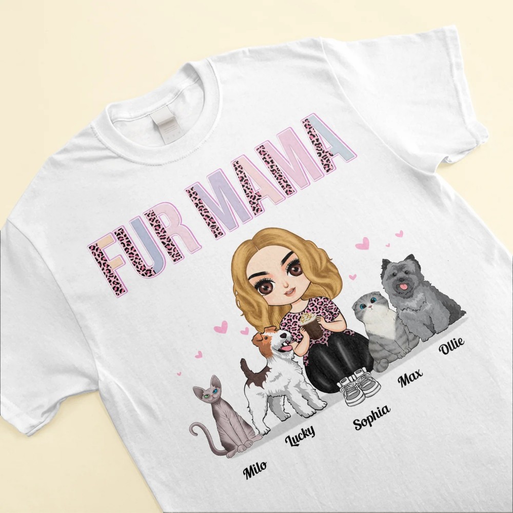 Fur Mama – Personalized Shirt – Birthday Gift For Dog Cat Lovers