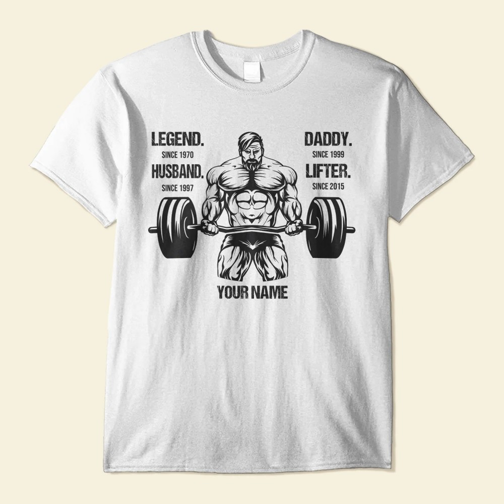 Husband Daddy Lifter – Personalized Shirt – Birthday Gift For Gymer – Old Man Lifting