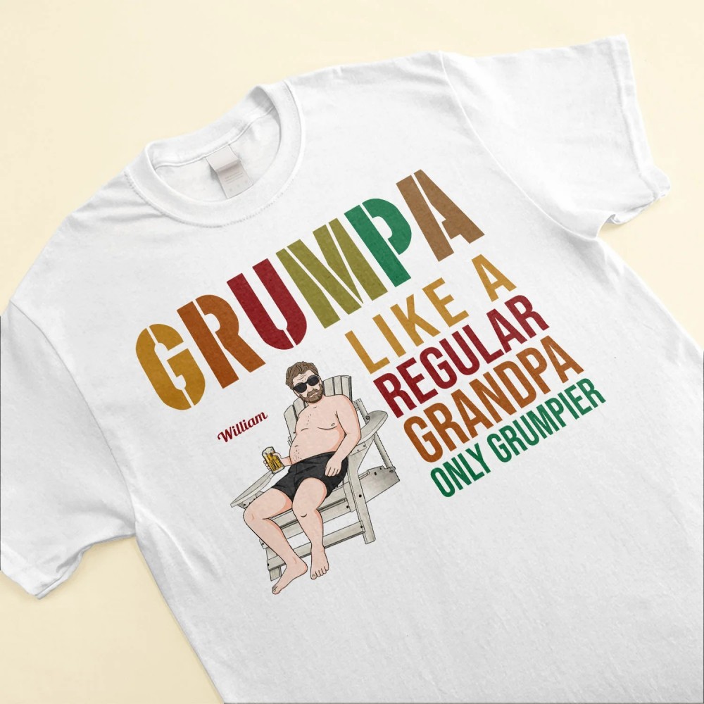 Grumpa Like A Regular Grandpa – Personalized Shirt – Father’s Day Gift For Grandpa Grandfather