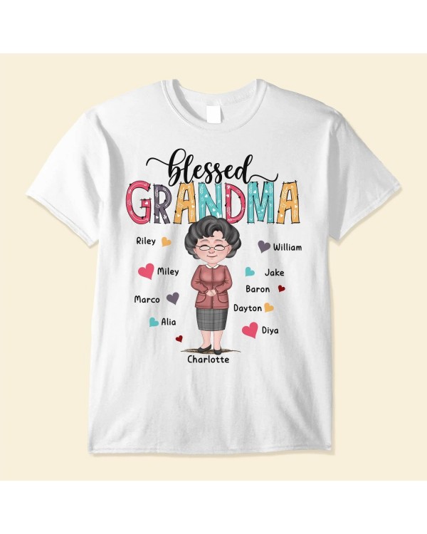 Blessed Grandma – Personalized Shirt – Birthday Mother’s Daygift For Mom Mother Grandma Nana Mimi