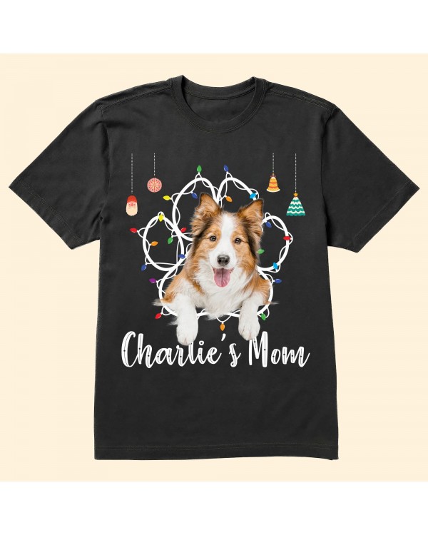 Custom Photo Christmas Pet Pawprints Dog Cat Lovers – Personalized Photo Shirt