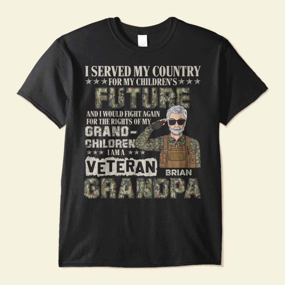 I Am Veteran Grandpa – Personalized Shirt – Father’s Day Birthday Gift For Veteran Granpa Grandfatherdad Father